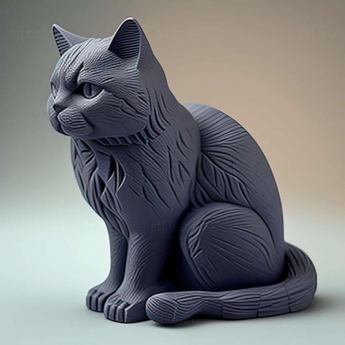 3D model Chartreux cat (STL)